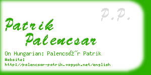 patrik palencsar business card